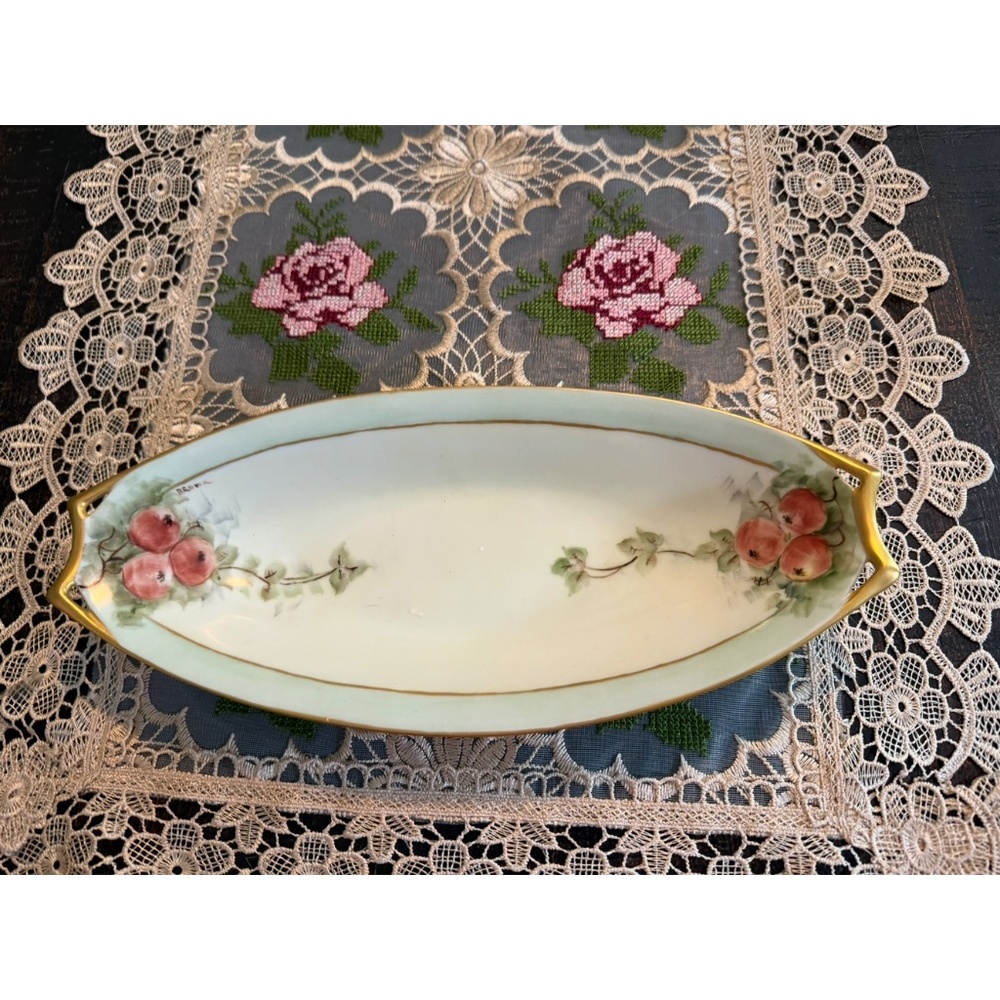 Vintage hand painted porcelain serving dish
